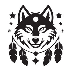 wolf head vector