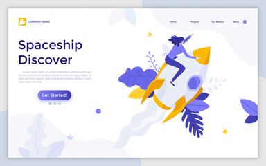 Flat Landing Page Template With Characters. Business Vector Illustration