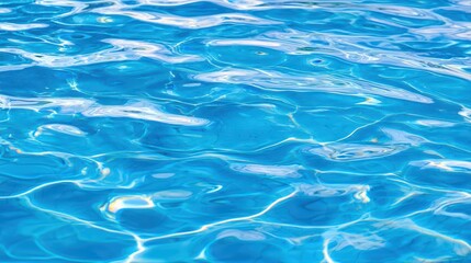 Clear blue water surface with sunlight reflections