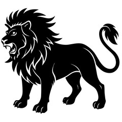 Ferocious Lion Silhouette Vector Art for Powerful Design Concepts
