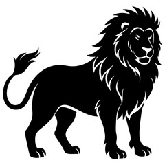 black lion vector illustration