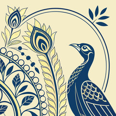 A Blue And Gold Ornate Background With Intricate Patterns Suitable For Festive Occasions In

