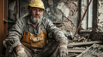 Obraz premium man in a helmet