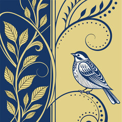 A Blue And Gold Ornate Background With Intricate Patterns Suitable For Festive Occasions In

