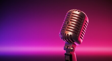 Neon Retro Mic AI Generated