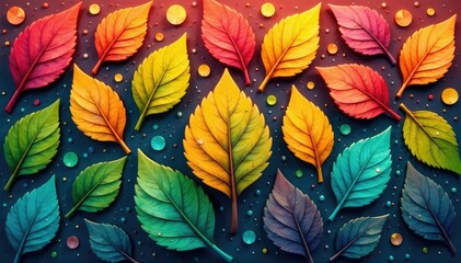 Interlocking simple leaf pattern on wallpaper, plant, floral