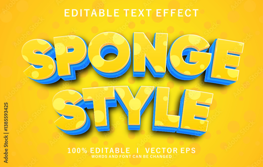Poster sponge style vector text effect with modern style design