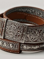 Obraz premium Authentic Mexican charro belt with silver details