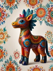 Fototapeta premium Hand-painted wooden Alebrije figure