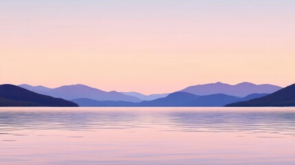 Serene Lakeside Mountain Sunset