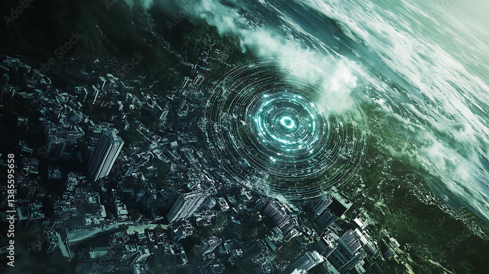 Poster an ai powered system enhancing disaster response by analyzing emergency data, weather patterns, and 