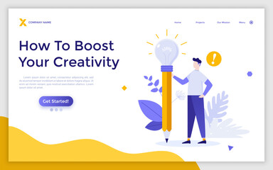 Flat Landing Page Template With Characters. Business Vector Illustration © AKrasov