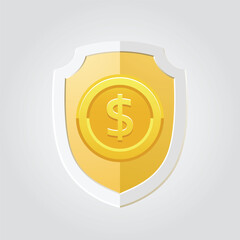 Golden coin collection illustrate with currency in 3D style for multimedia design.