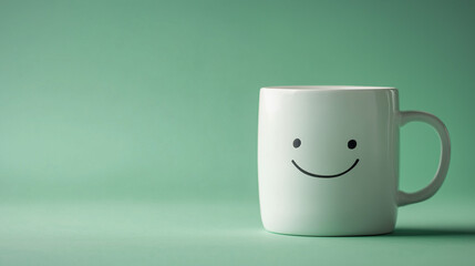 The contrast of the white ceramic and lush green background gives a lively, modern aesthetic, ideal for promotional or decorative use.