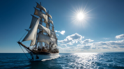 Fototapeta premium Sailboat on the sea