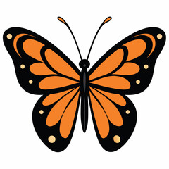 Black and white butterfly tattoo design with floral elements and vintage pattern