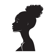 Vector silhouette of a beautiful woman's profile, a stylish art illustration