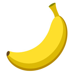Isolated yellow banana fruit vector illustration for healthy eating and tropical food designs usage