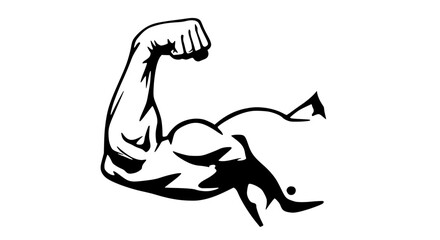  Flexed Bicep in Black and White Representing Strength