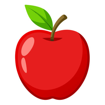Fresh red apple fruit illustration for healthy eating and nutrition vector design graphic clip art