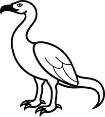 tall bird of prey that hunts snakes vector art