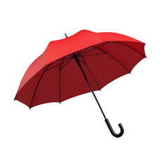 Red umbrella isolated on black background