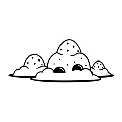 vector illustration of Mounds of sand