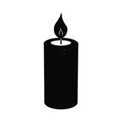candle on black background