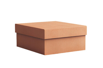 brown cardboard box on transparent background. brown giftbox