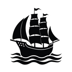 ship silhouette vector illustration