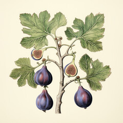 botanical illustration old vintage medieval 