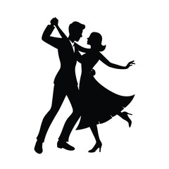 silhouette of a dancing couple