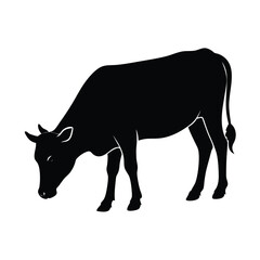 silhouette of a cow