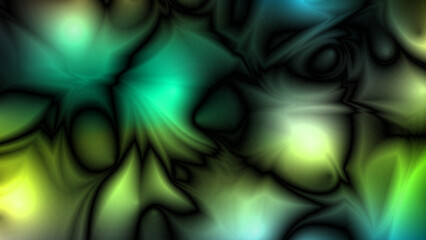 Green abstract futuristic glossy 3D background with ambient occlusion effect for design concepts, wallpapers, presentations, posters, covers, prints and web. Vector illustration.