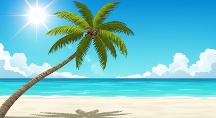 Obraz premium Sun-Drenched Serenity AI Generated