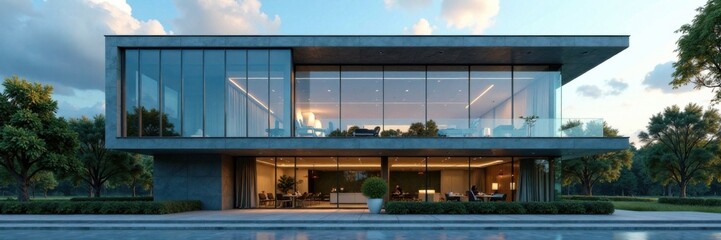 Fototapeta premium Modern office building with sleek glass fa?ade, modern, corporate, glass