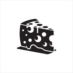 cheese on a white background silhouette