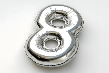 Silver Balloon Number Eight Inflates Beautifully