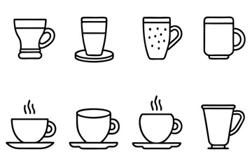 Espresso Line Art Detailed Drawing for Coffee Themed Illustration 