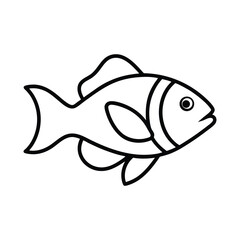 Oscar fish vector line art illustration