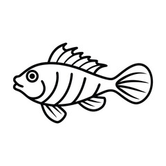 scorpion fish vector line art illustration