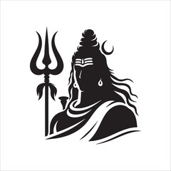 vector illustration of a black lord shiv