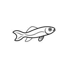 endler livebearer fish vector line art illustration