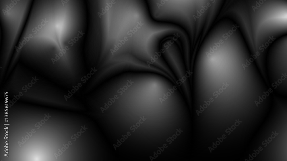Poster black abstract futuristic glossy 3d background with ambient occlusion effect for design concepts, wa