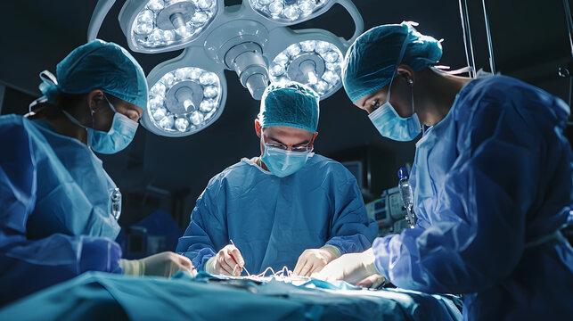 A surgical team in an operating room