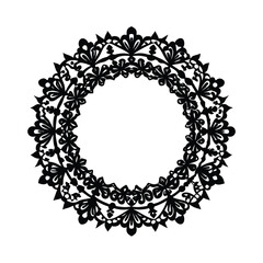 round frame with floral ornament