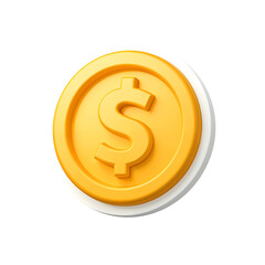 Golden Dollar Coin: A gleaming gold dollar coin, meticulously rendered, stands as a symbol of financial wealth and prosperity. This image captures the essence of money and currency.