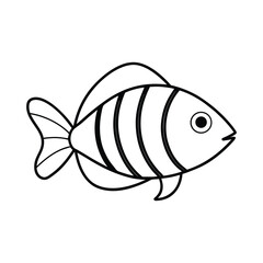 zebra mussel fish line art vector illustration