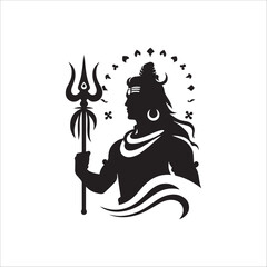 vector illustration of a lord shiv