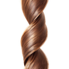 Isolated trasparent Png Close-up of shiny, smooth brown hair in a stylish twist.